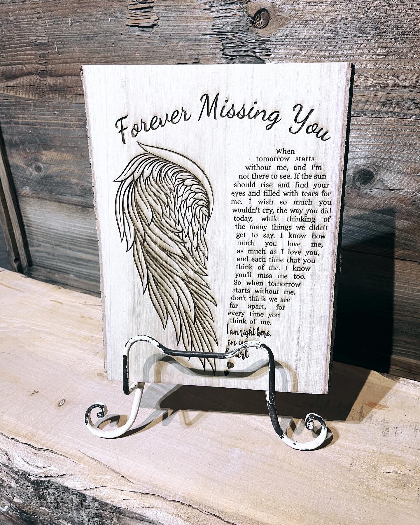 Custom engraved live edge memorial sign, memorial gift, grieving, loss of loved one, loss, memorial, missing a loved one, memorial gift