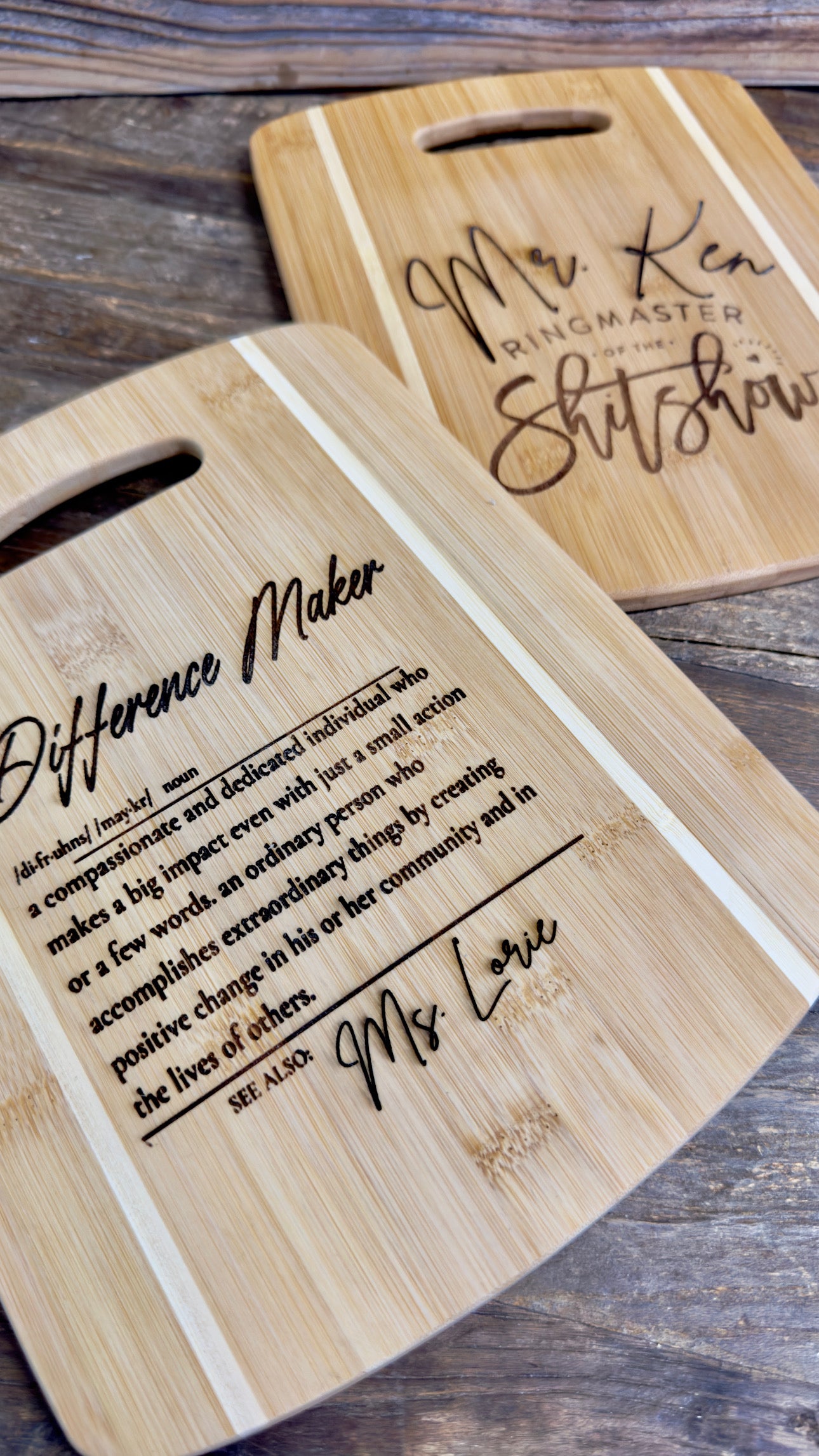 Custom Engraved Difference Maker-Shit Show Supervisor Cutting Board