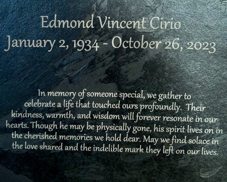 Laser Engraved Stone Memorial