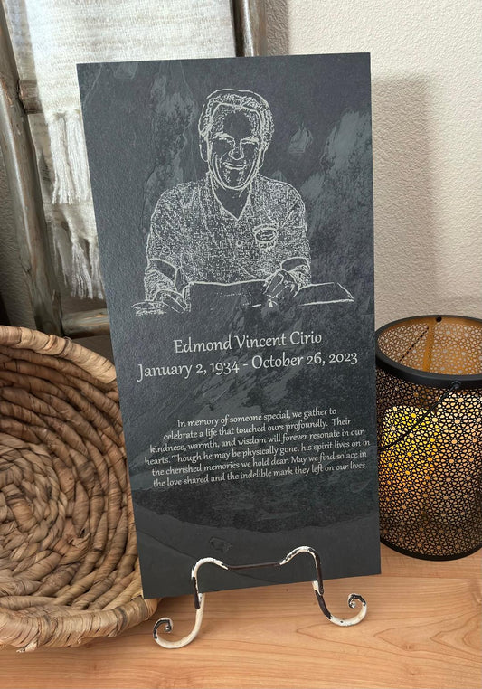 Laser Engraved Stone Memorial