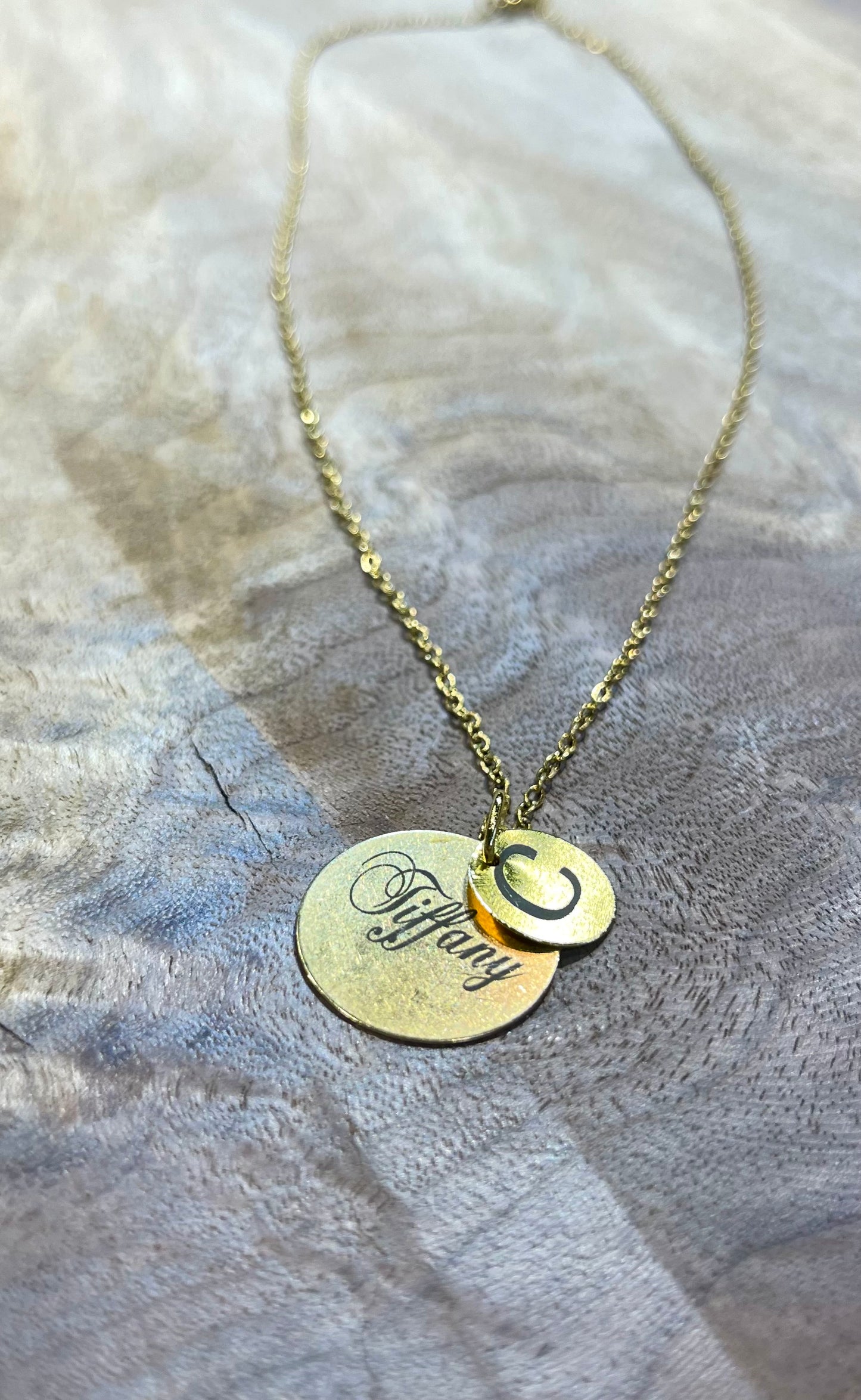 Gold double pendant customizable necklace with *Free shipping perfect for birthday, anniversary or bridesmaid's gift