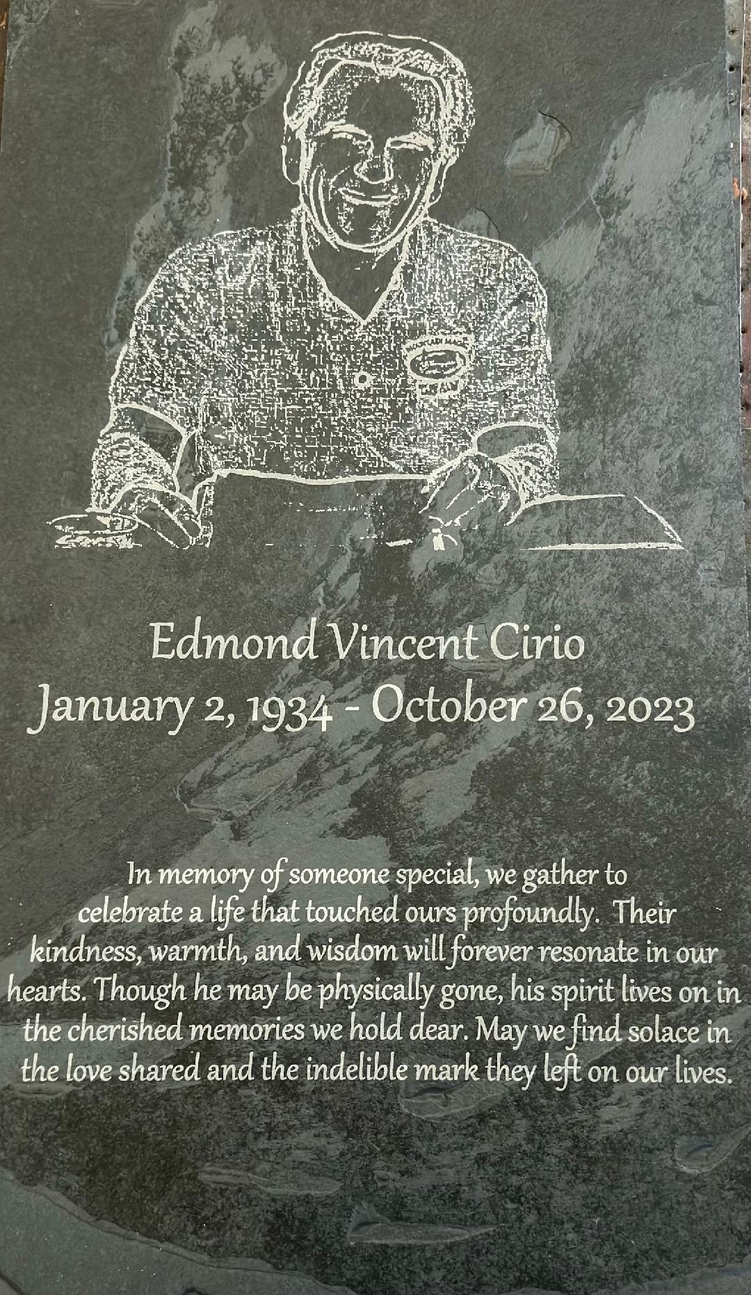 Laser Engraved Stone Memorial