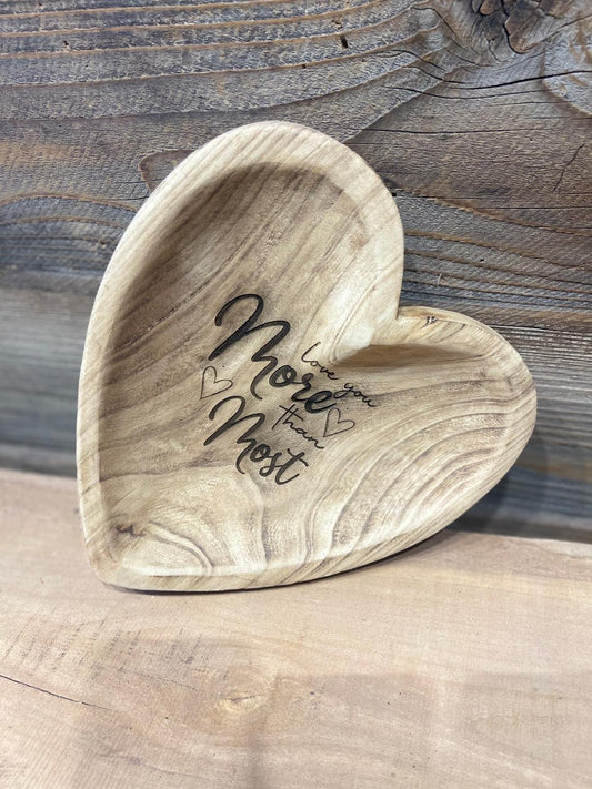 Heart shaped custom engraved dough bowl, prayer bowl, memorial, wedding, anniversary gift